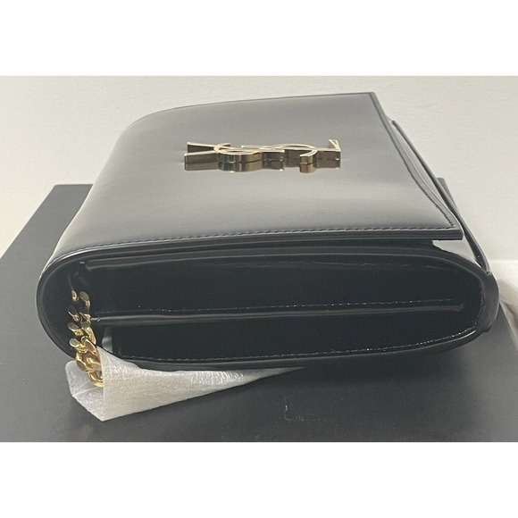 NEW SAINT LAURENT PATENT LEATHER GOLD CHAIN WALLET BAG PURSE BOX! - Picture 10 of 16